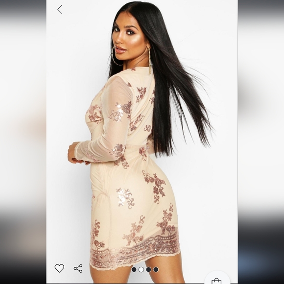 Gold sequinned dress, great for going out with the girls to wedding reception at - Picture 4 of 4